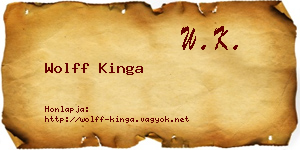Wolff Kinga névjegykártya